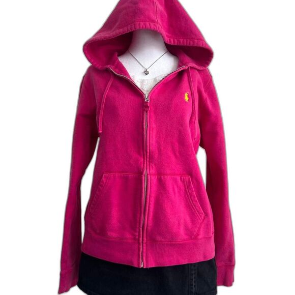Ralph Lauren PINK zip up hoodie fuchsia - Picture 1 of 7
